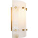 Blason Wall Lamp Wall Light in Alabaster with Antique Brass