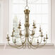 Estate 21 Light 42 inch Antique Brass Foyer Chandelier Ceiling Light