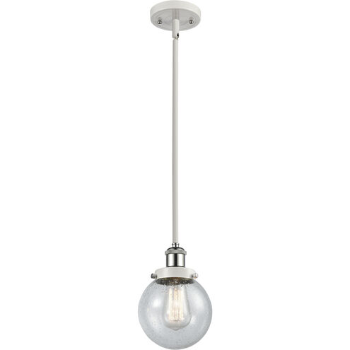 Ballston Beacon 1 Light 6 inch White and Polished Chrome Pendant Ceiling Light in Seedy Glass