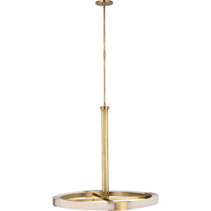 Kelly Wearstler Covet LED 36 inch Antique-Burnished Brass and Alabaster Ring Chandelier Ceiling Light, Large