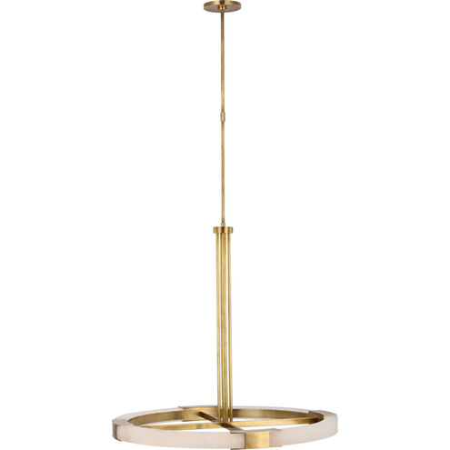 Kelly Wearstler Covet LED 36 inch Antique-Burnished Brass and Alabaster Ring Chandelier Ceiling Light, Large