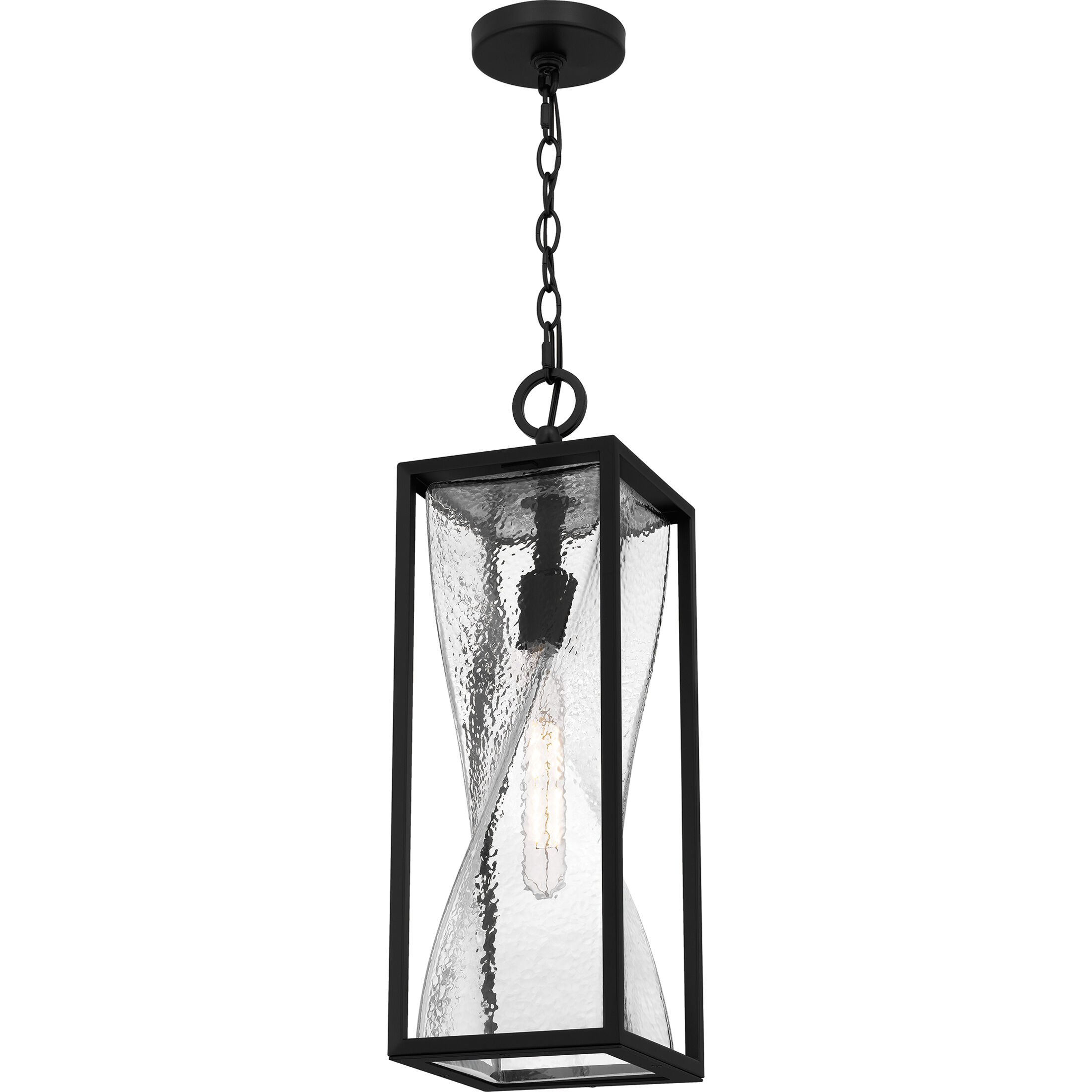 Zarah 1 Light 7 inch Matte Black Outdoor Hanging Lantern, Large