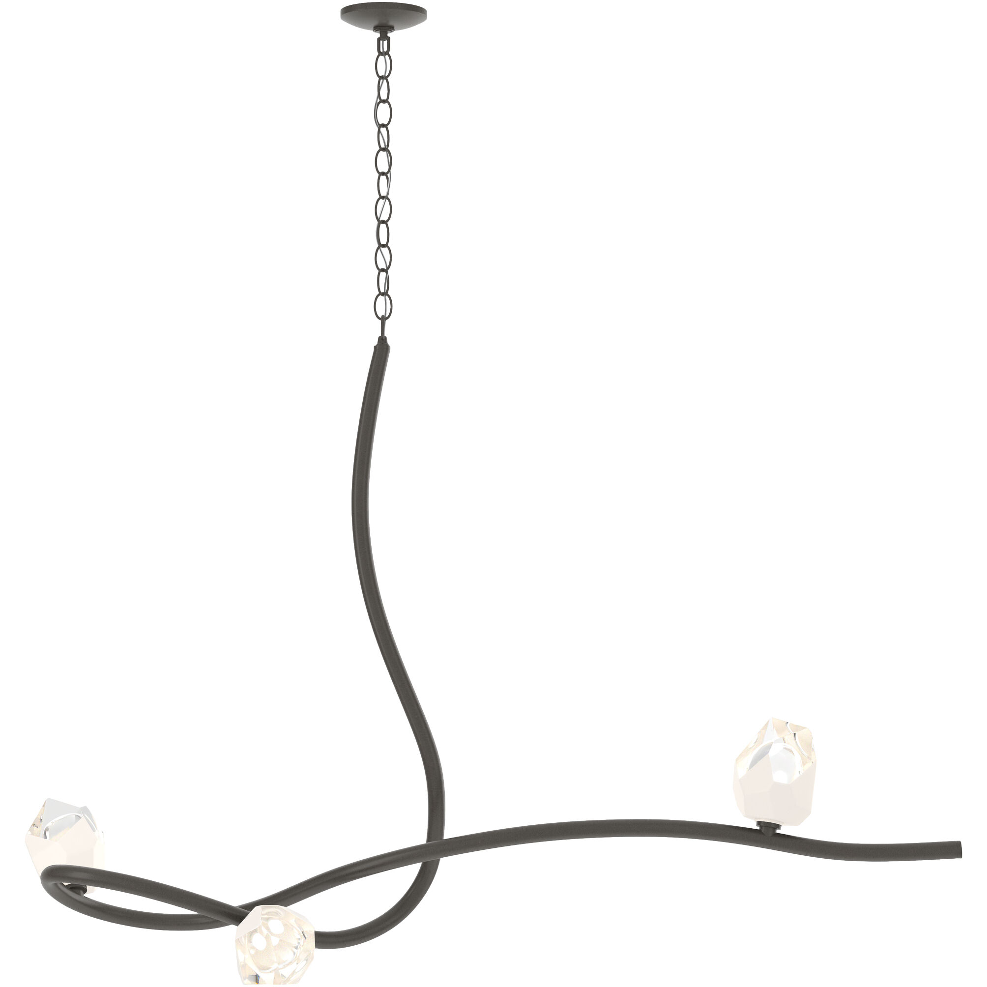 Glacier 3 Light 44.2 inch Dark Smoke Pendant Ceiling Light in White Crystal