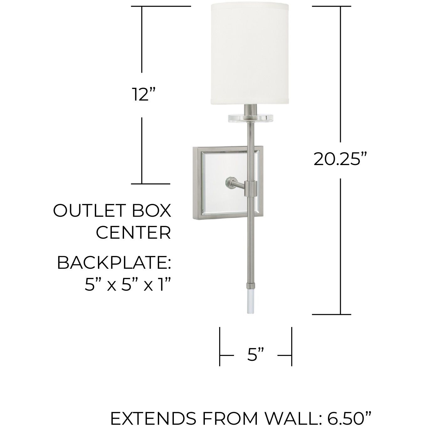 Edin 1 Light 5 inch Brushed Nickel Sconce Wall Light