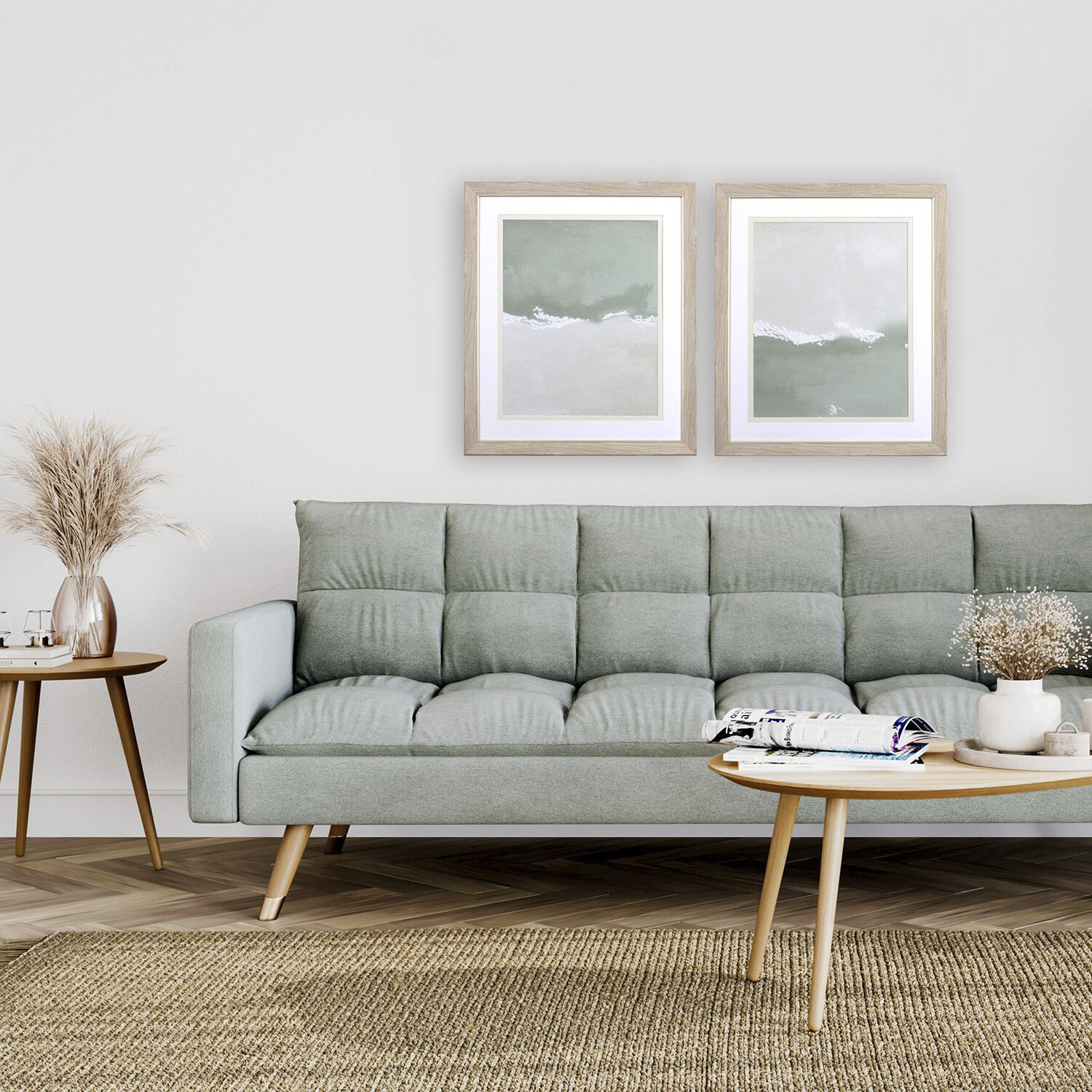 Abstract Green and Neutral Framed Art, Propac