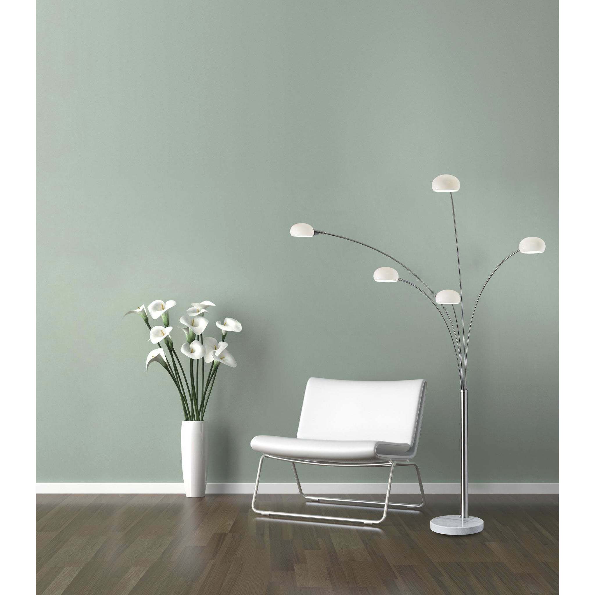 Luna 86 inch 40 watt Satin Steel Arc Lamp Portable Light