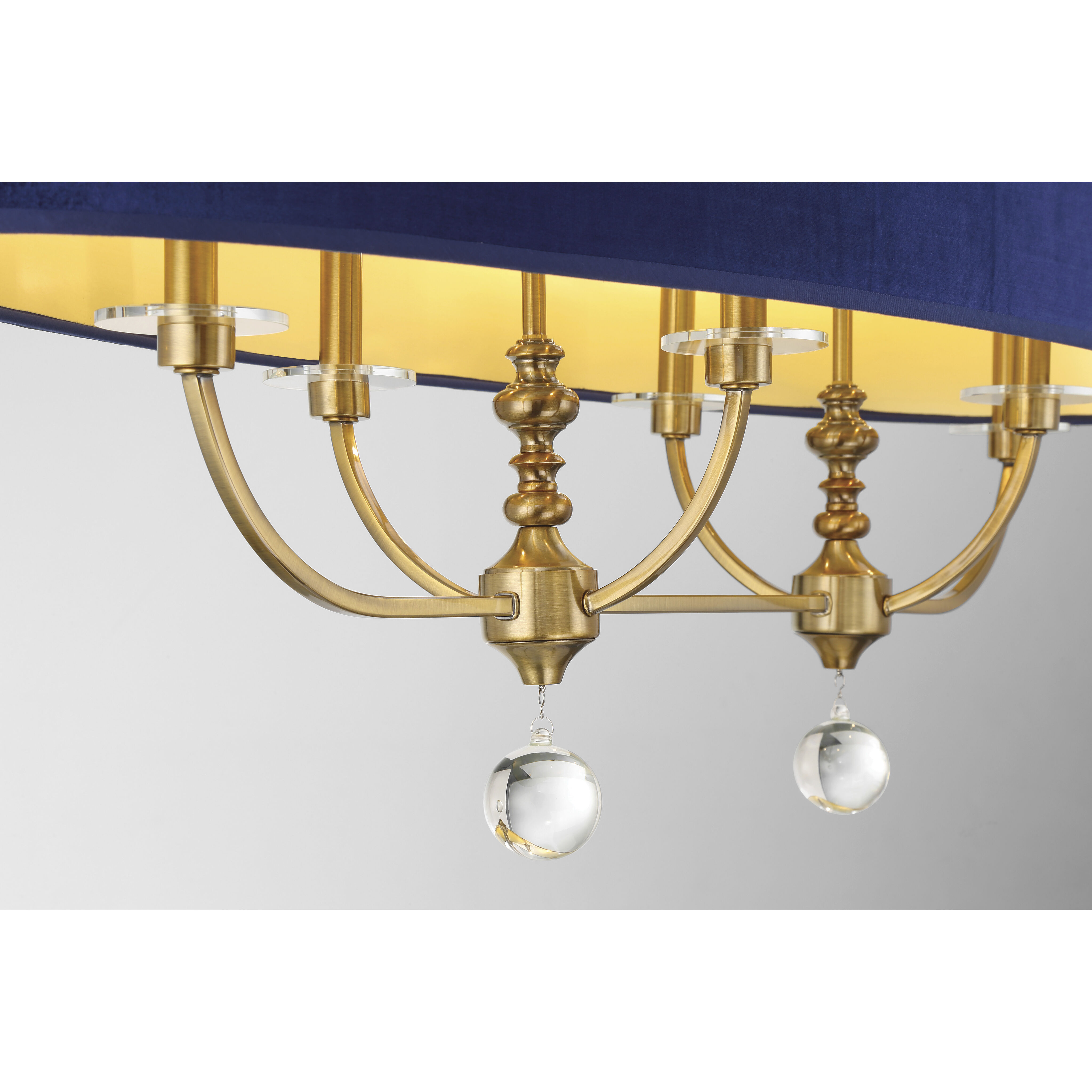 Van Noord 6 Light 48 inch Oxidized Aged Brass Island Chandelier Ceiling Light