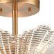 Radiance 3 Light 16 inch Satin Brass Semi Flush Mount Ceiling Light