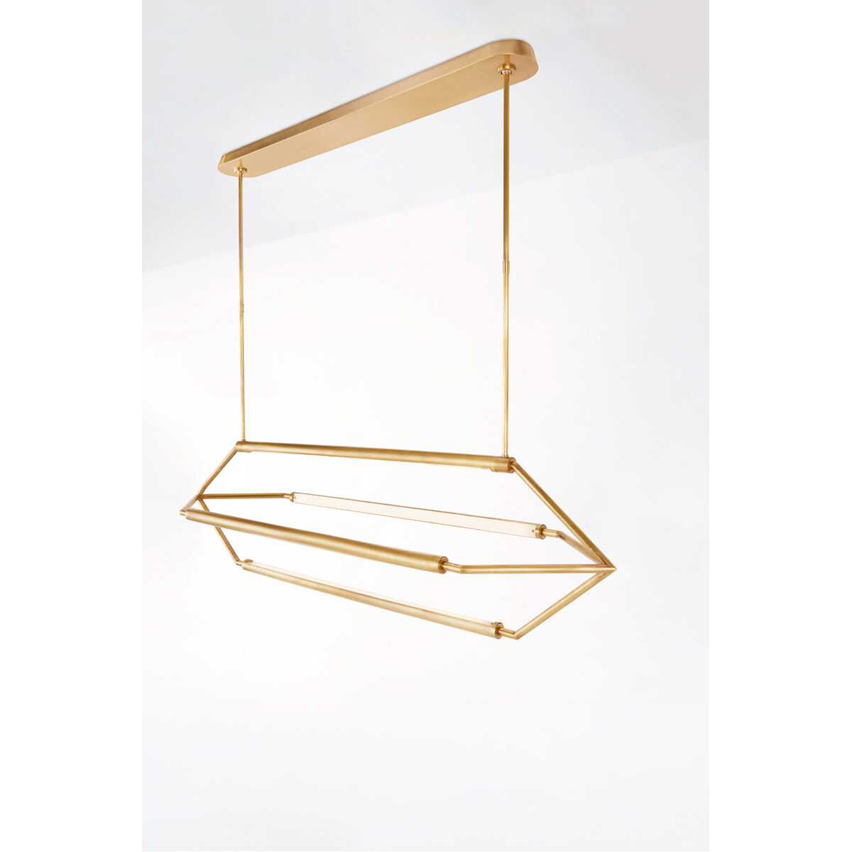 Kelly Wearstler Appareil LED 63 inch Antique-Burnished Brass Linear Lantern Ceiling Light, Large