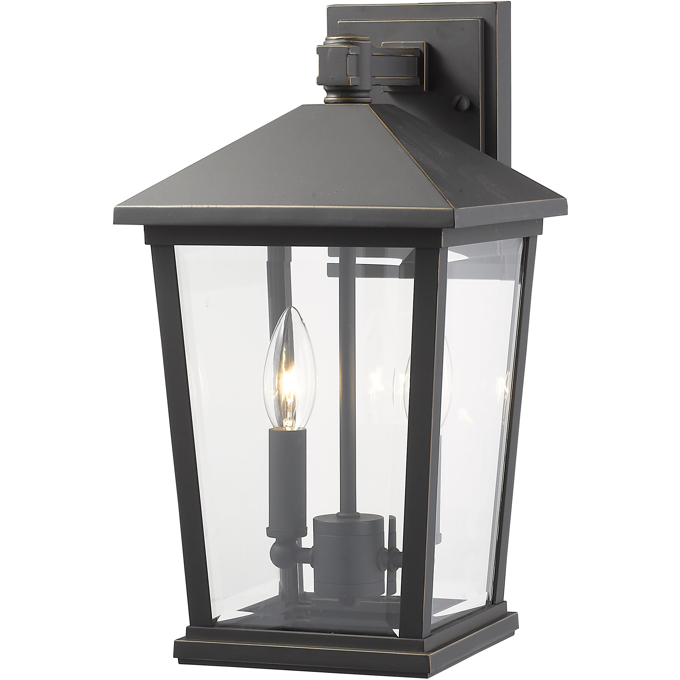 Beacon 2 Light 15 inch Oil Rubbed Bronze Outdoor Wall Light