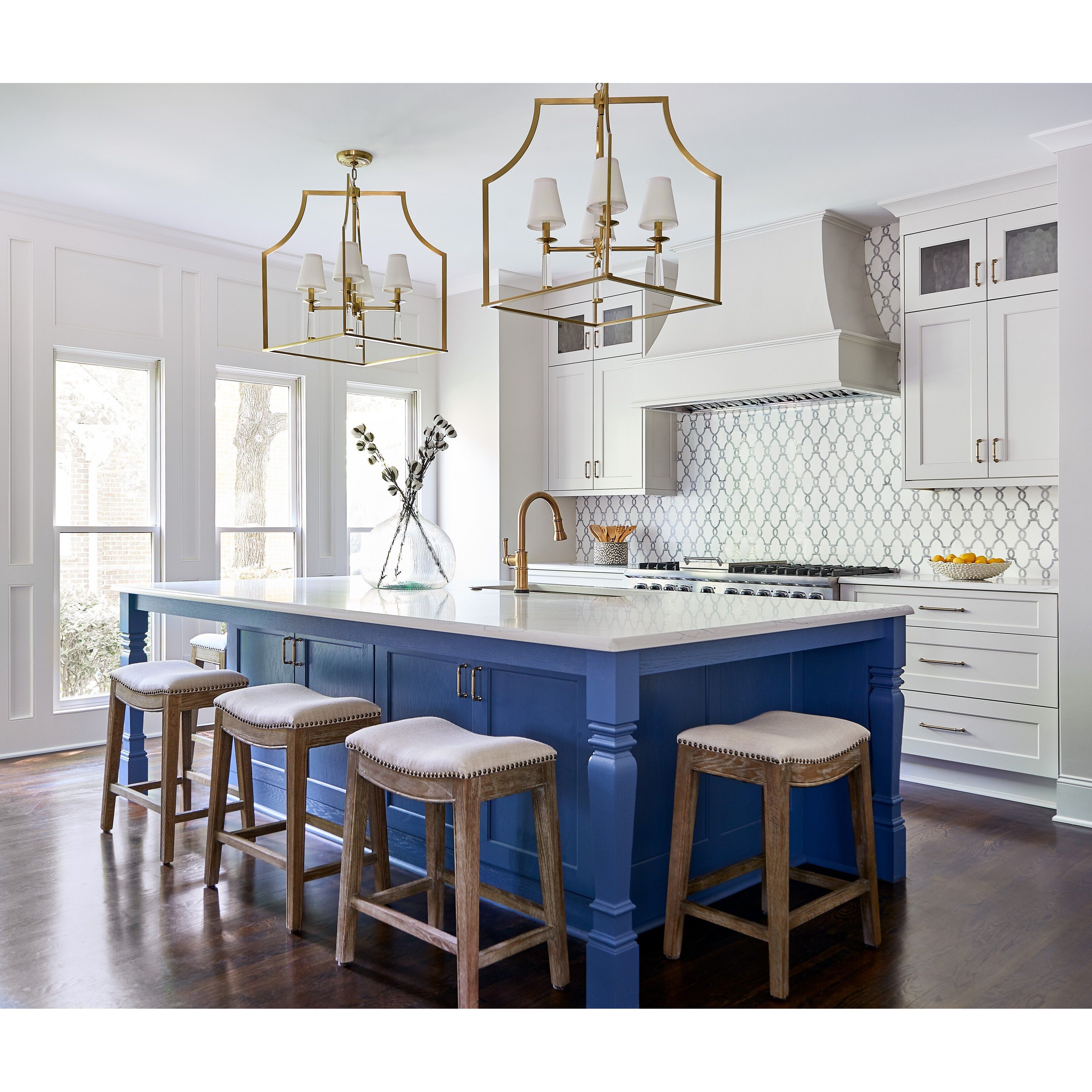 Baxter 4 Light 22 inch Aged Brass Lantern Chandelier Ceiling Light