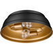 Rebel 2 Light 13.75 inch Matte Black Flush Mount Ceiling Light
