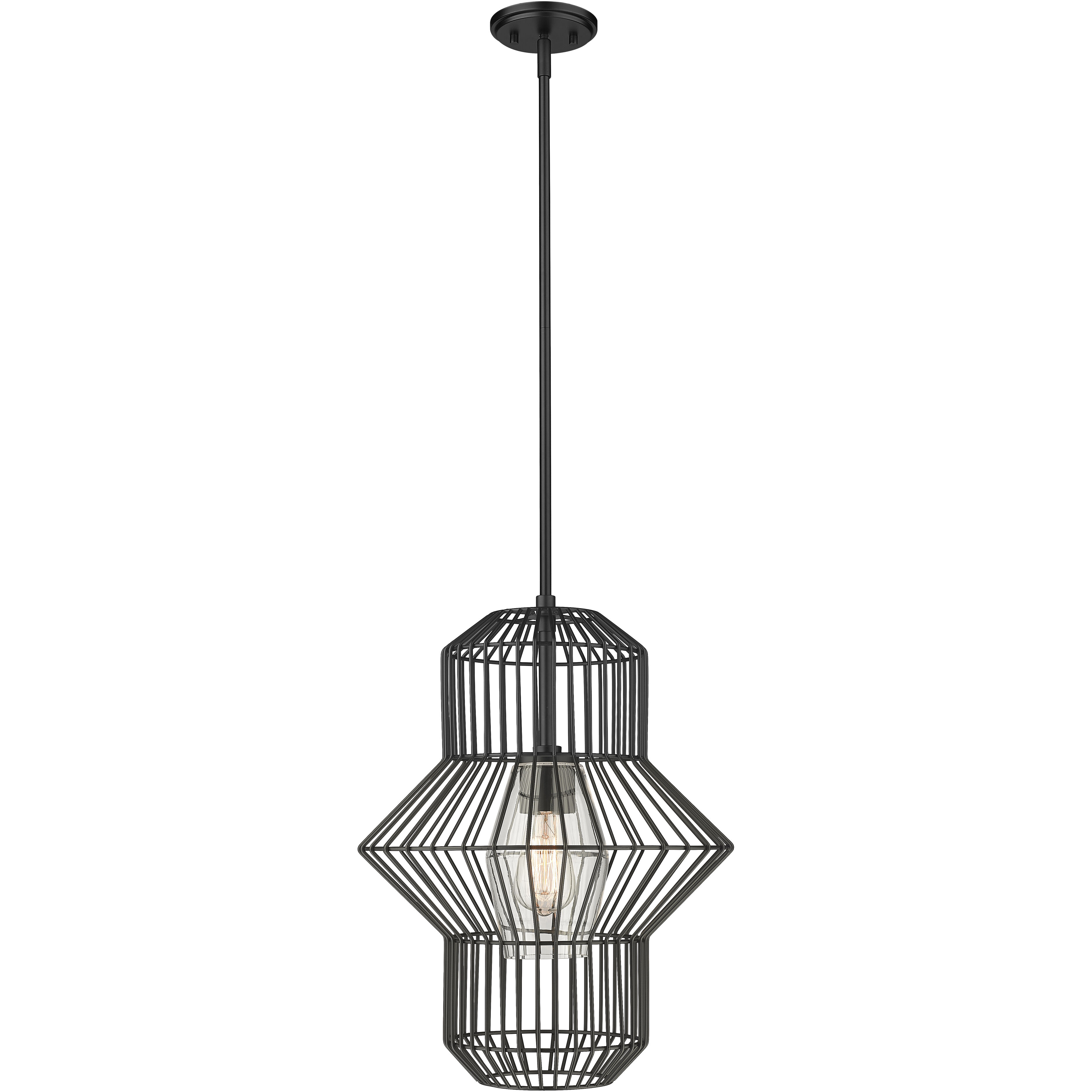 Orsay 1 Light 15 inch Matte Black Pendant Ceiling Light
