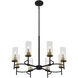 Marcello 8 Light 28 inch Black with Warm Brass Accents Chandelier Ceiling Light