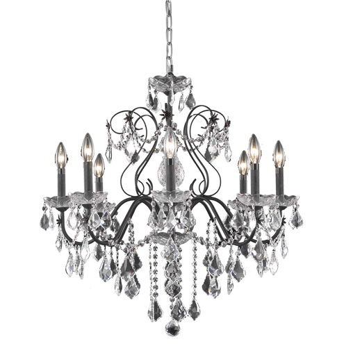 St. Francis 8 Light 26 inch Dark Bronze Dining Chandelier Ceiling Light in Clear, Royal Cut