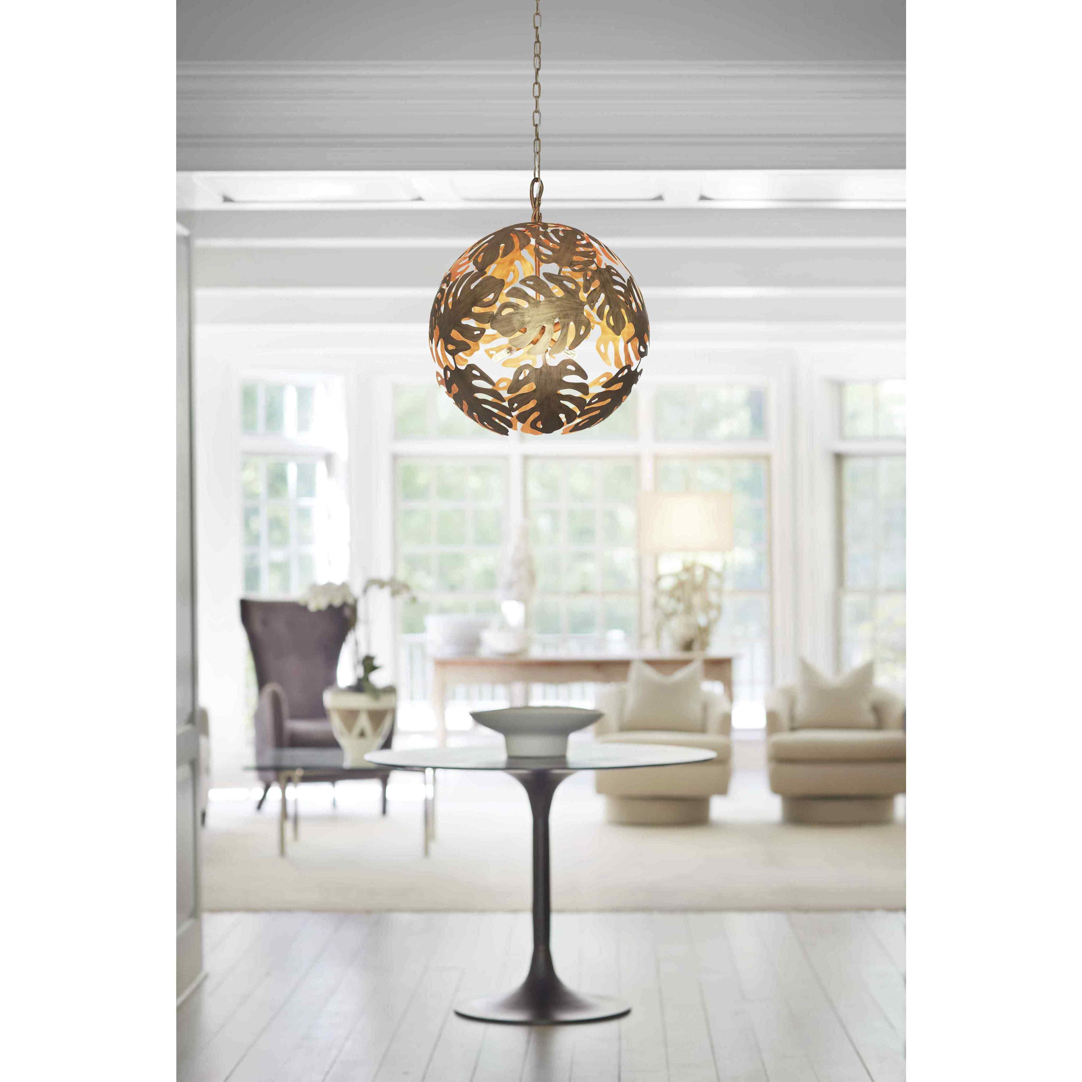 Botanica LED 24 inch Burnished Gold Chandelier Ceiling Light, Orb