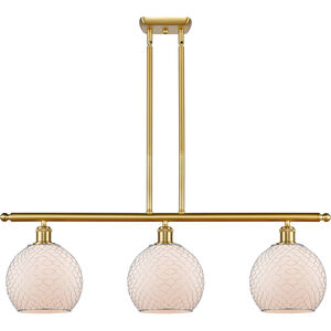 Ballston Farmhouse Chicken Wire LED 36 inch Satin Gold Island Light Ceiling Light, Ballston