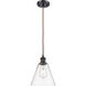 Ballston Cone 1 Light 8 inch Oil Rubbed Bronze Mini Pendant Ceiling Light in Clear Glass