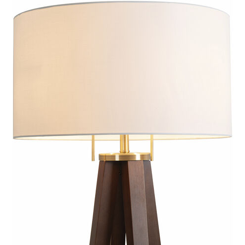 Quattro 61 inch 23.00 watt Dark Walnut and Weathered Brass Floor Lamp Portable Light