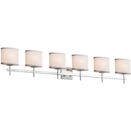 Textile LED 50.5 inch Polished Chrome Bath Bar Wall Light in 4200 Lm LED, Cream, Rectangle