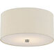 Textile Collection 2 Light 11 inch Brushed Nickel Flush Mount Ceiling Light in Cream (CandleAria), Classic Family