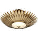 Plumage 1 Light 29.5 inch Antique Brass Semi-Flush Mount Ceiling Light