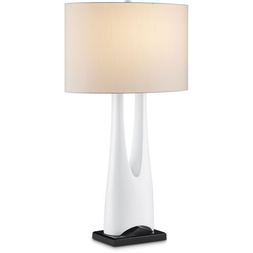 La Porta 32.5 inch 150.00 watt Glossy White and Black Table Lamp Portable Light