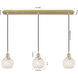 Ballston White Mouchette 3 Light 37.5 inch Satin Gold Linear Pendant Ceiling Light