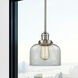 Franklin Restoration Bell LED 8 inch Brushed Satin Nickel Mini Pendant Ceiling Light in Clear, Franklin Restoration