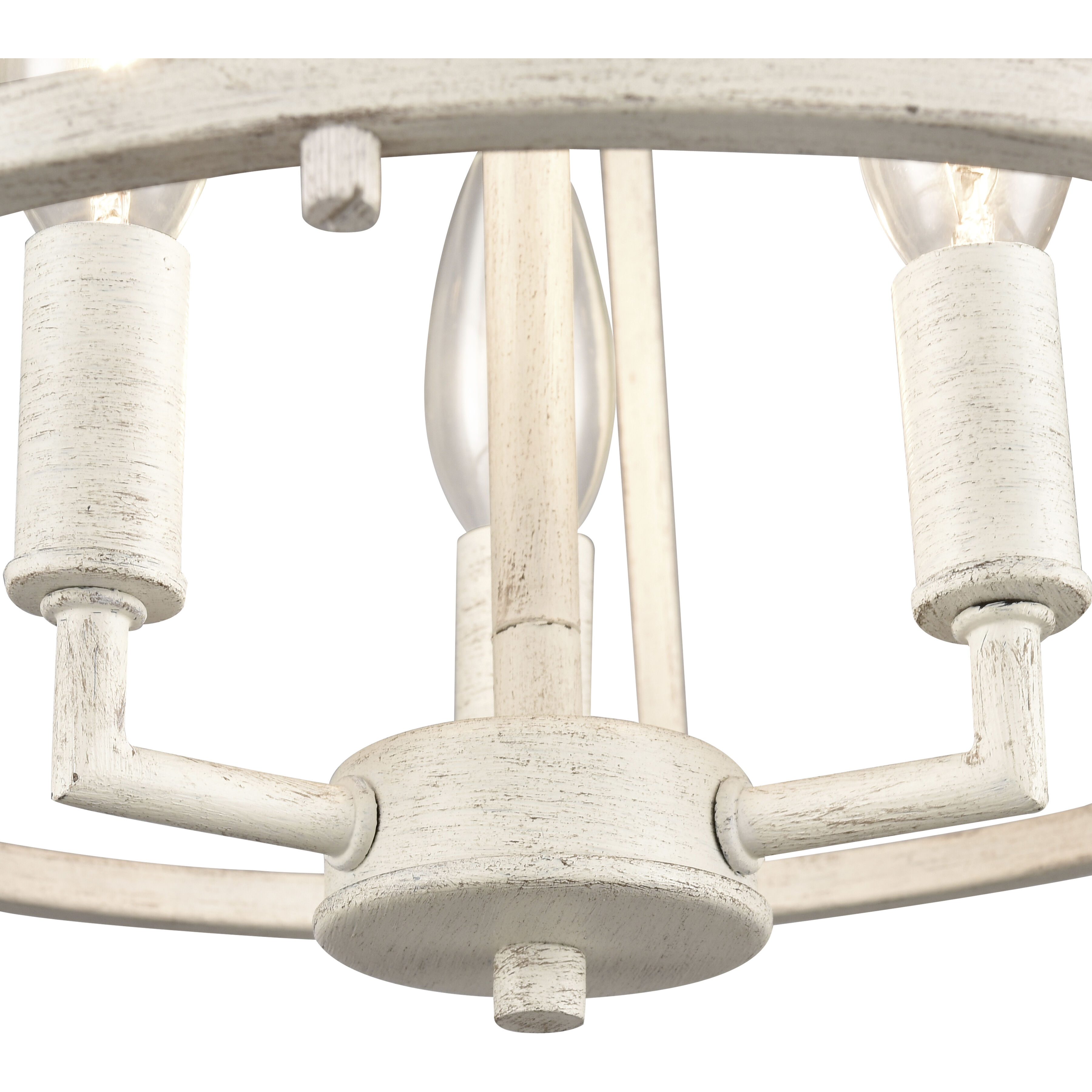 Joanie 3 Light 13 inch Antique White Semi Flush Mount Ceiling Light
