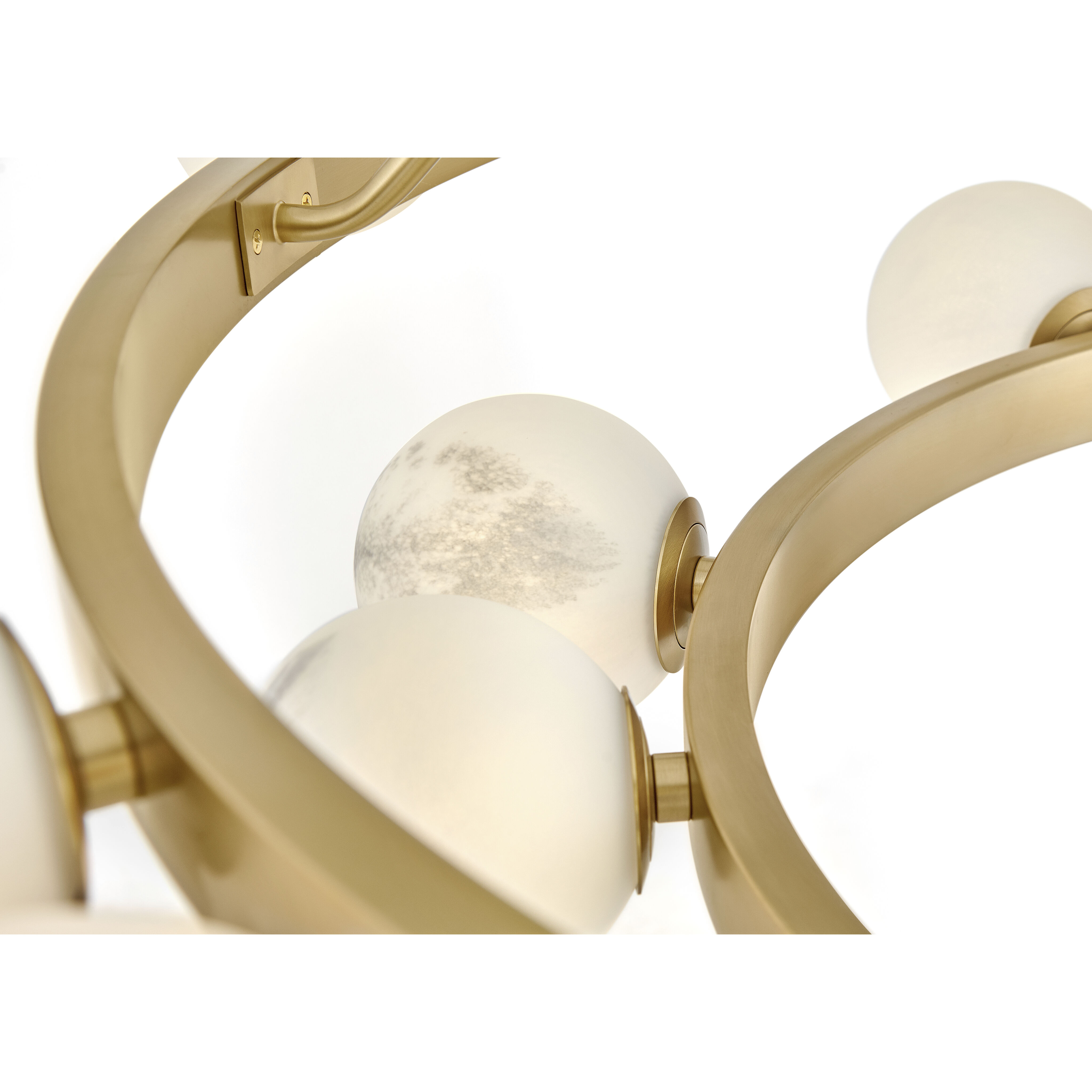 Selene LED 48 inch Lacquered Brass Chandelier Ceiling Light in Swirled, Multi Tier