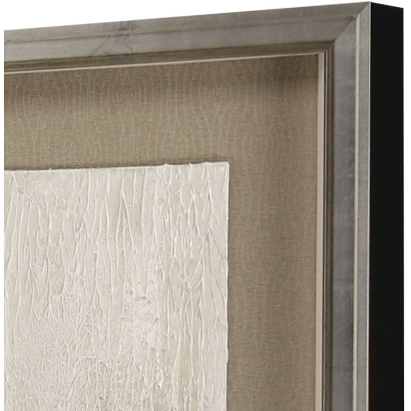 Blanco Pluma White and Metallic Framed Art, The Studio