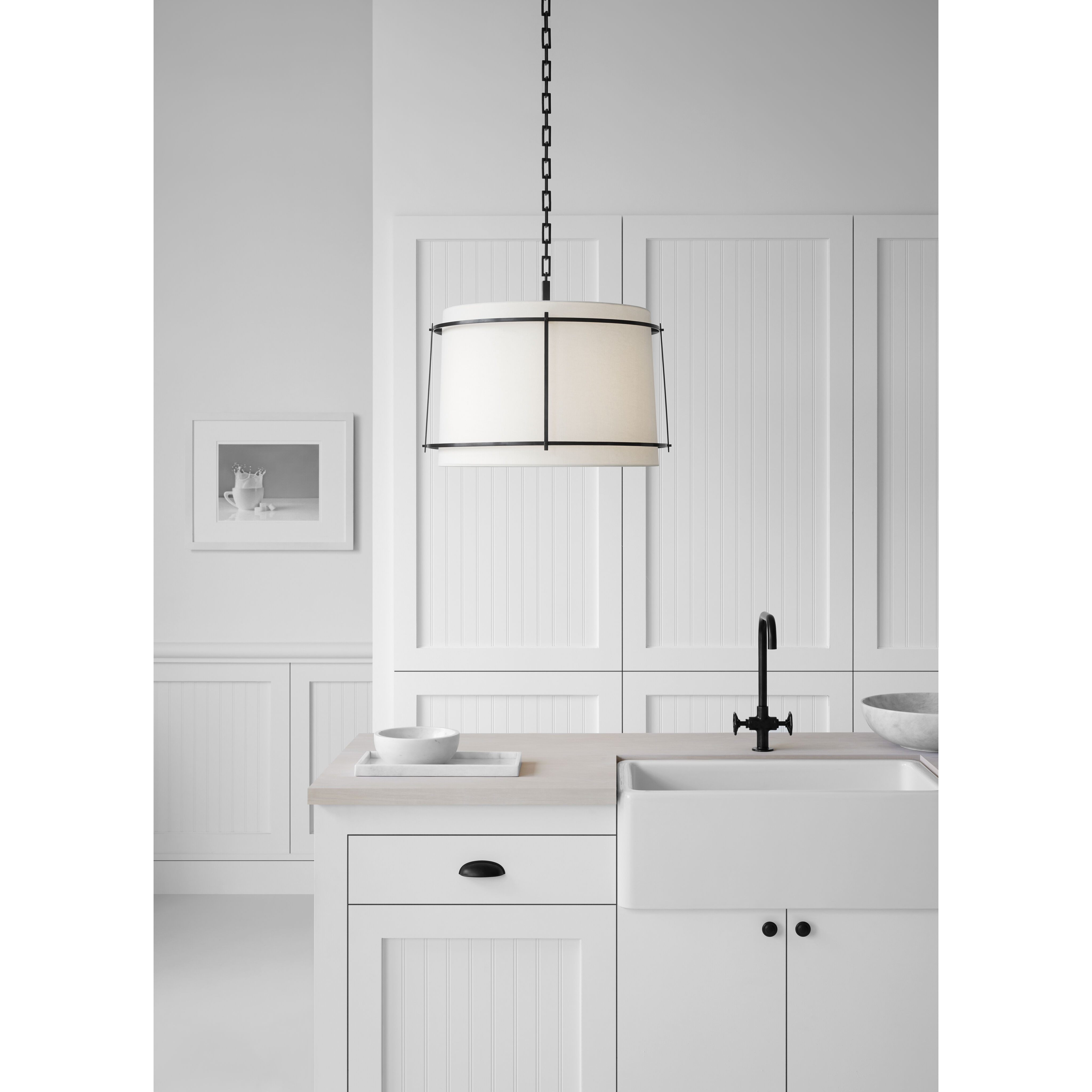 Carrier and Company Callaway LED 24.5 inch Bronze Hanging Shade Ceiling Light, Large