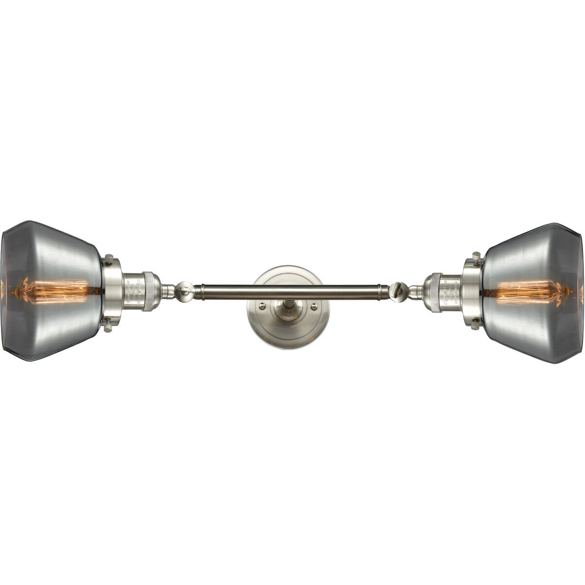 Franklin Restoration Fulton LED 17 inch Brushed Satin Nickel Bath Vanity Light Wall Light in Plated Smoke Glass, Franklin Restoration