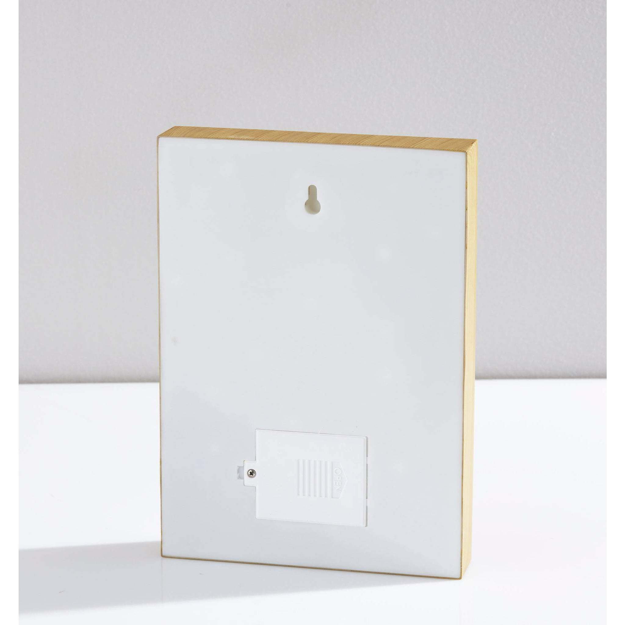 Wood Framed 9 inch 0.5 watt Natural Wood Grain on Plastic - Water Transfer Table/Wall Lamp Portable Light, Neon Palm Tree, Simplee Adesso