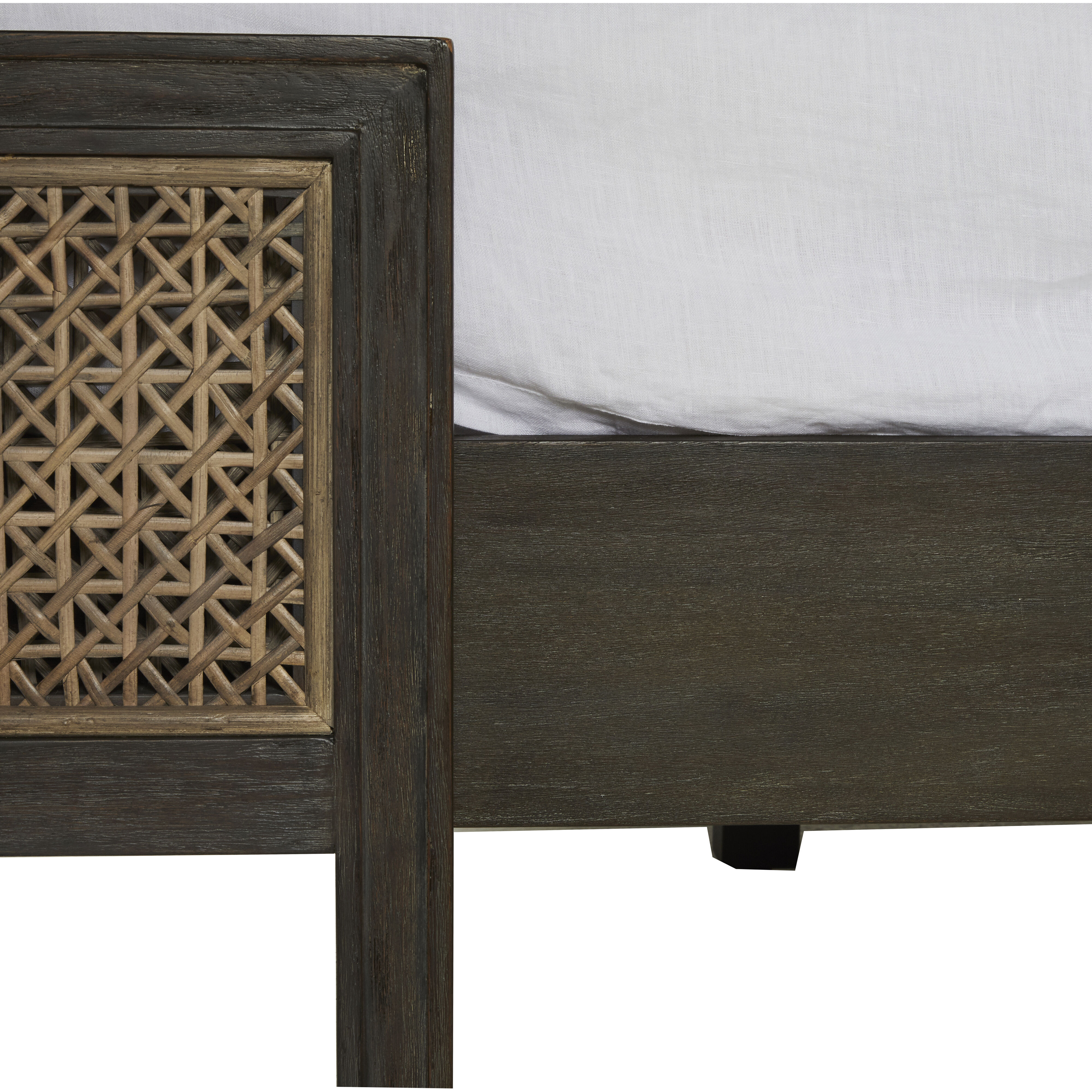 Camille Natural Gray Rattan and Cerused Ash Bed