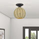 Summervine 1 Light 8 inch Bronze Semi Flush Mount Ceiling Light, Small