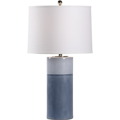 Pam Cain 31 inch 100.00 watt Two Tone Blue Glaze Table Lamp Portable Light