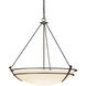 Presidio Tryne 3 Light 35.1 inch Dark Smoke Large Scale Pendant Ceiling Light in Opal, Large Scale