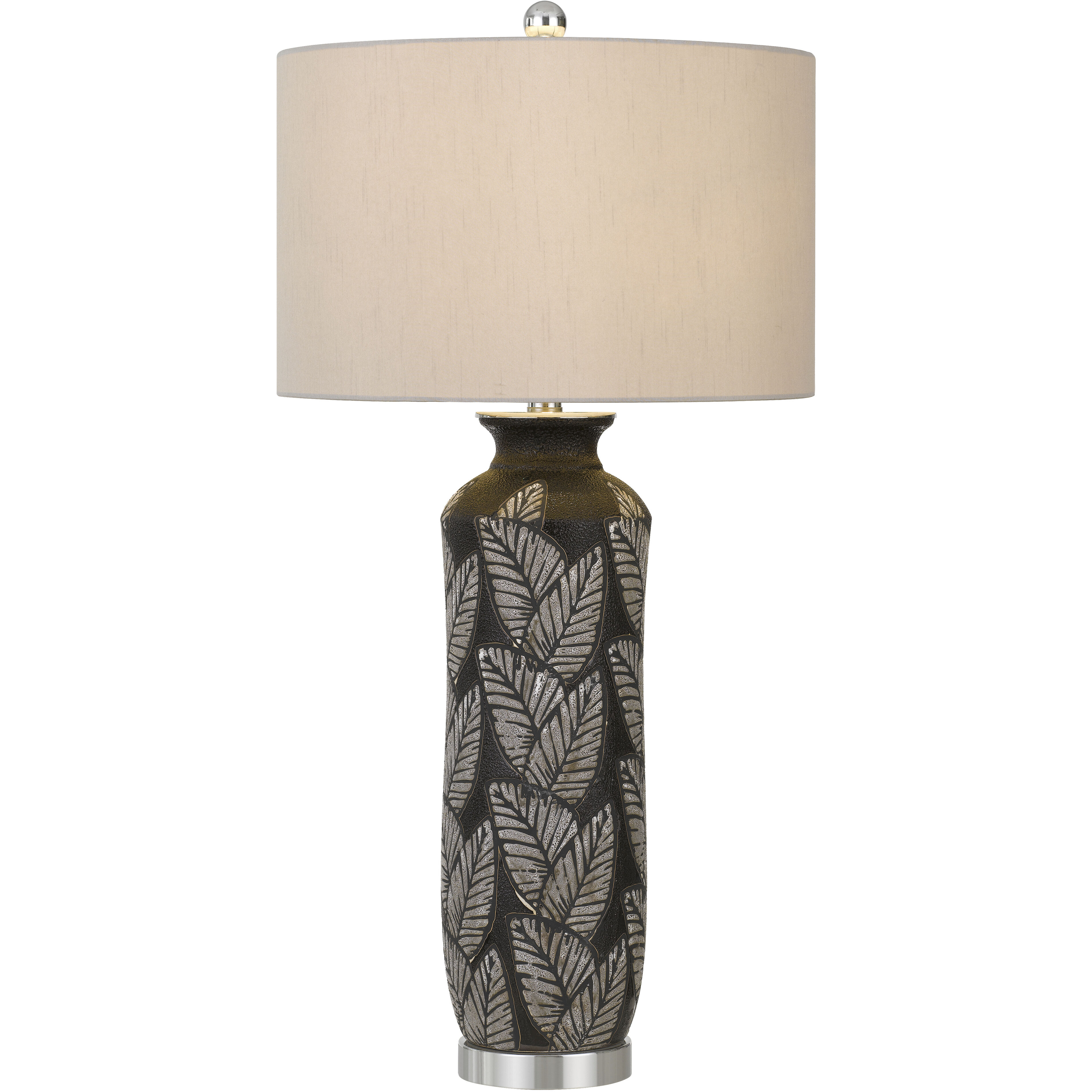 Shiloh 32 inch 150 watt Black/Silver Table Lamp Portable Light