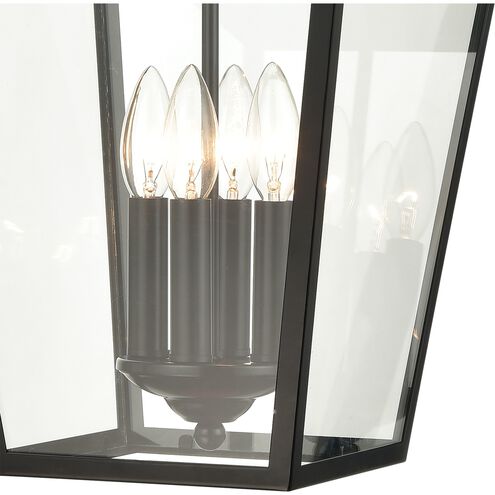 Main Street 4 Light 12 inch Black Outdoor Pendant