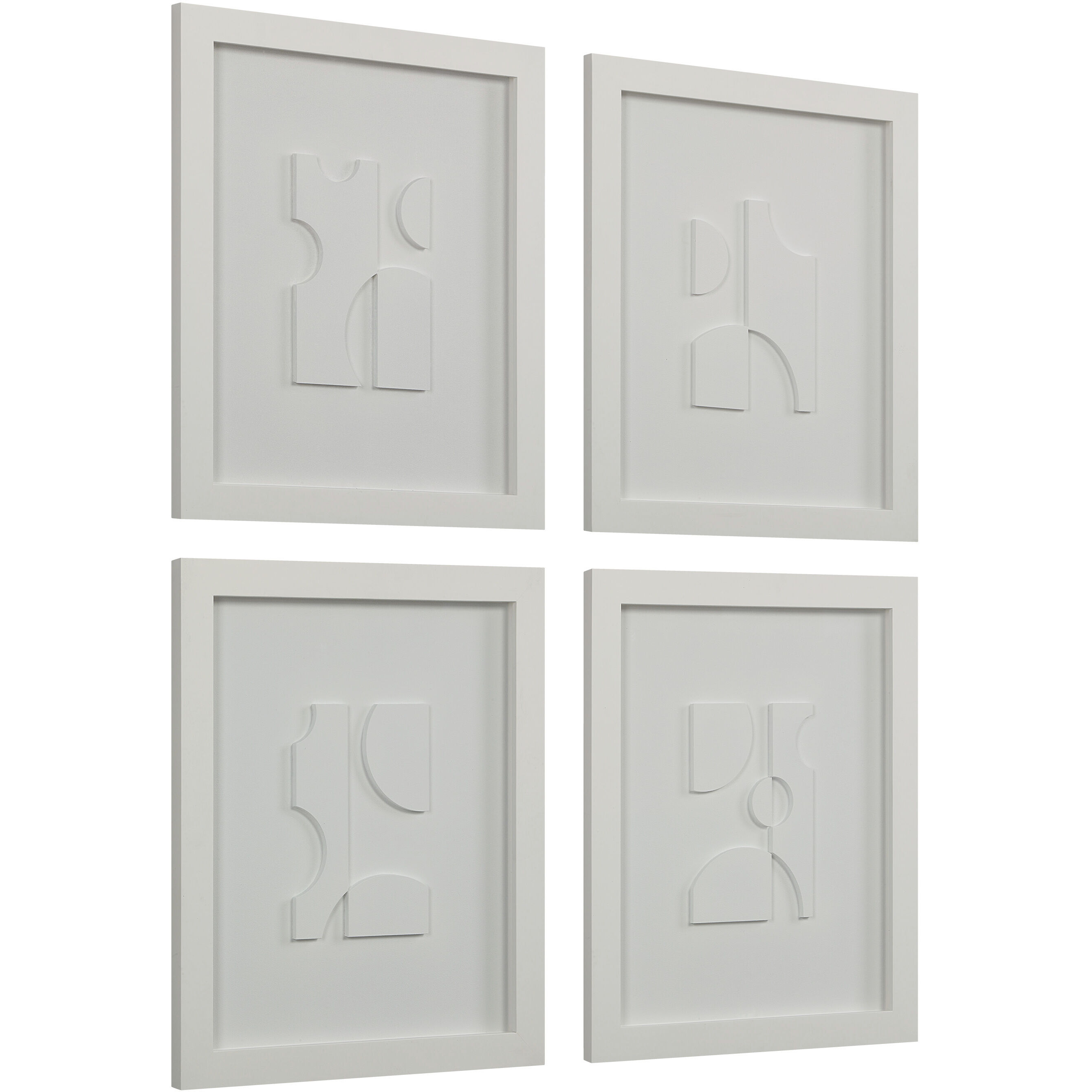 Ispra Matte White Wall Decor, Set of 4