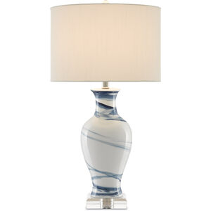 Hanni 29 inch 150 watt White/Blue Table Lamp Portable Light 