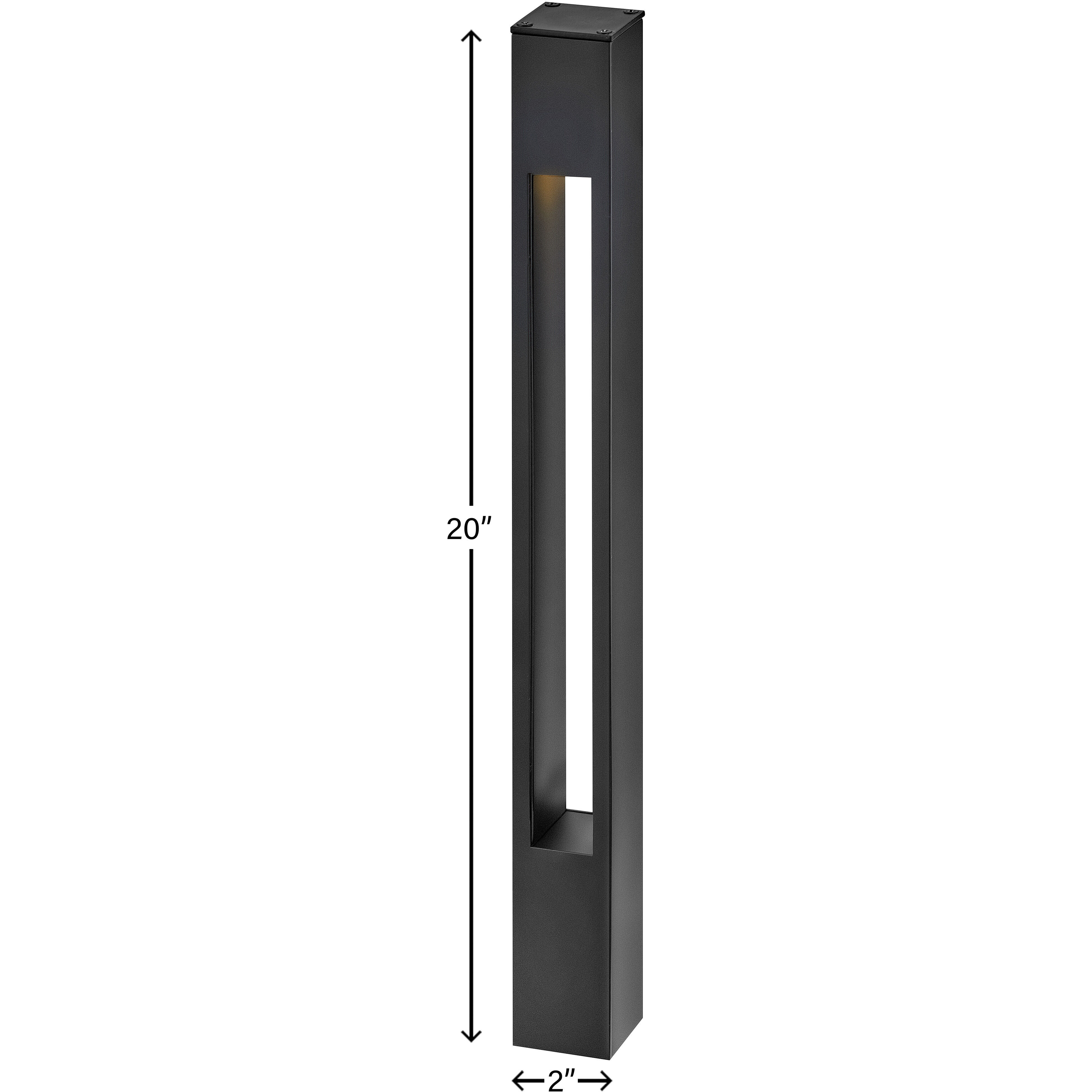 Atlantis 12v 4.00 watt Satin Black Landscape Path Bollard, Square