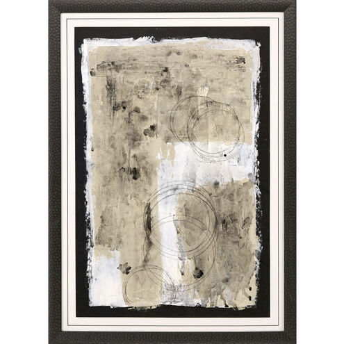 Balancing Act White and Black and Metallic and Beige Framed Art