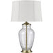 Remmy 28 inch 150.00 watt Clear with Antique Brass Table Lamp Portable Light