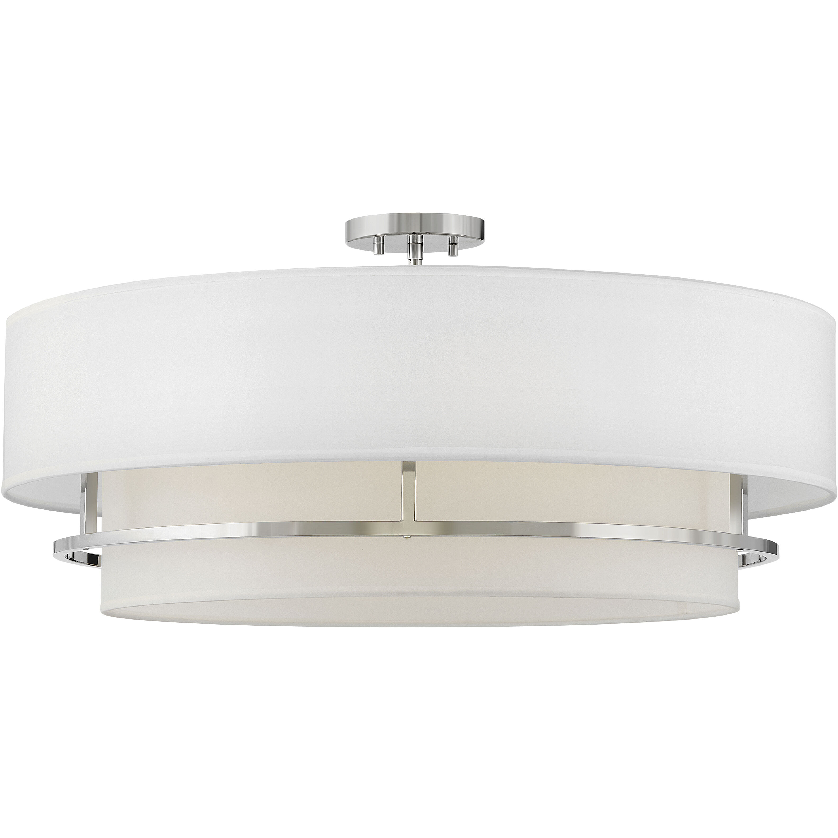 Graham 30 inch Polished Nickel Indoor Semi-Flush Mount Ceiling Light, Convertible