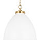 C&M by Chapman & Myers Wellfleet 1 Light 17.5 inch Matte White and Burnished Brass Pendant Ceiling Light in Matte White / Burnished Brass