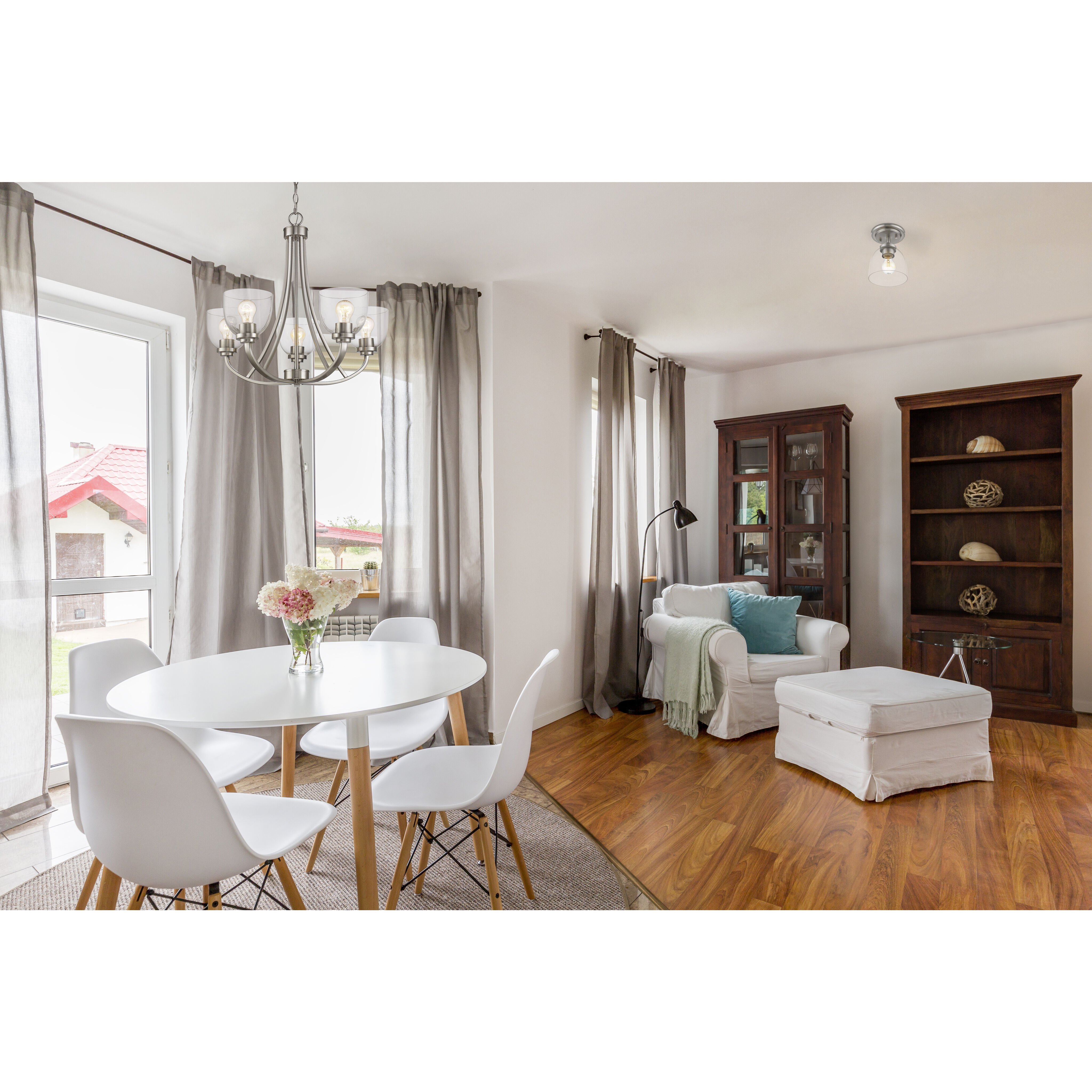 Ashton 1 Light 6 inch Brushed Nickel Flush Mount Ceiling Light