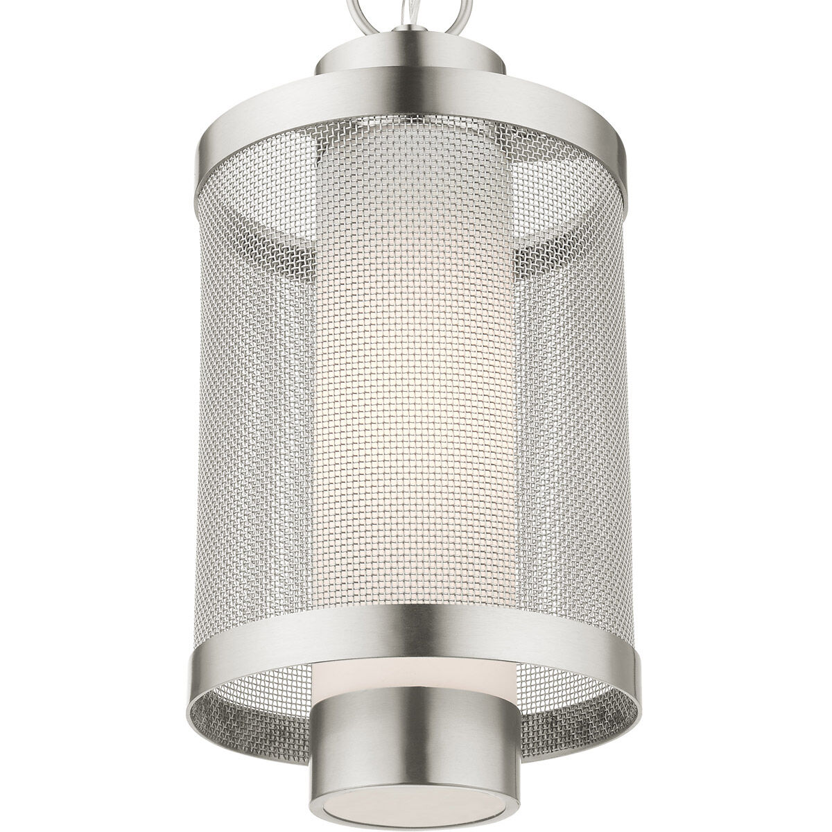 Nottingham 1 Light 9 inch Brushed Nickel Outdoor Pendant Lantern